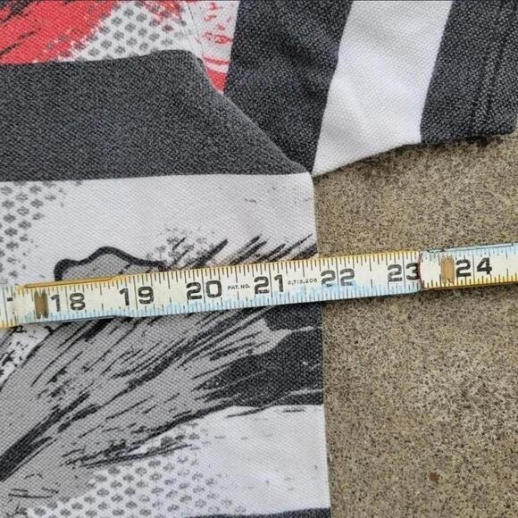 Vtg 90s Y2k Rare OAKLEY Abstract Wave Splash Stripe All Over Print Polo Shirt L - Picture 3 of 4
